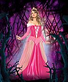 Princess Aurora from Sleeping Beauty, costume dress, lacing, big bow, off shoulder